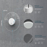 Applique murale d'extérieur glasvilla 6W LED | Luminaire d'extérieur pour chemin de jardin, 3000K avec détecteur de mouvement | Lampe d'extérieur ⌀300X65mm IP65 LunaLights 