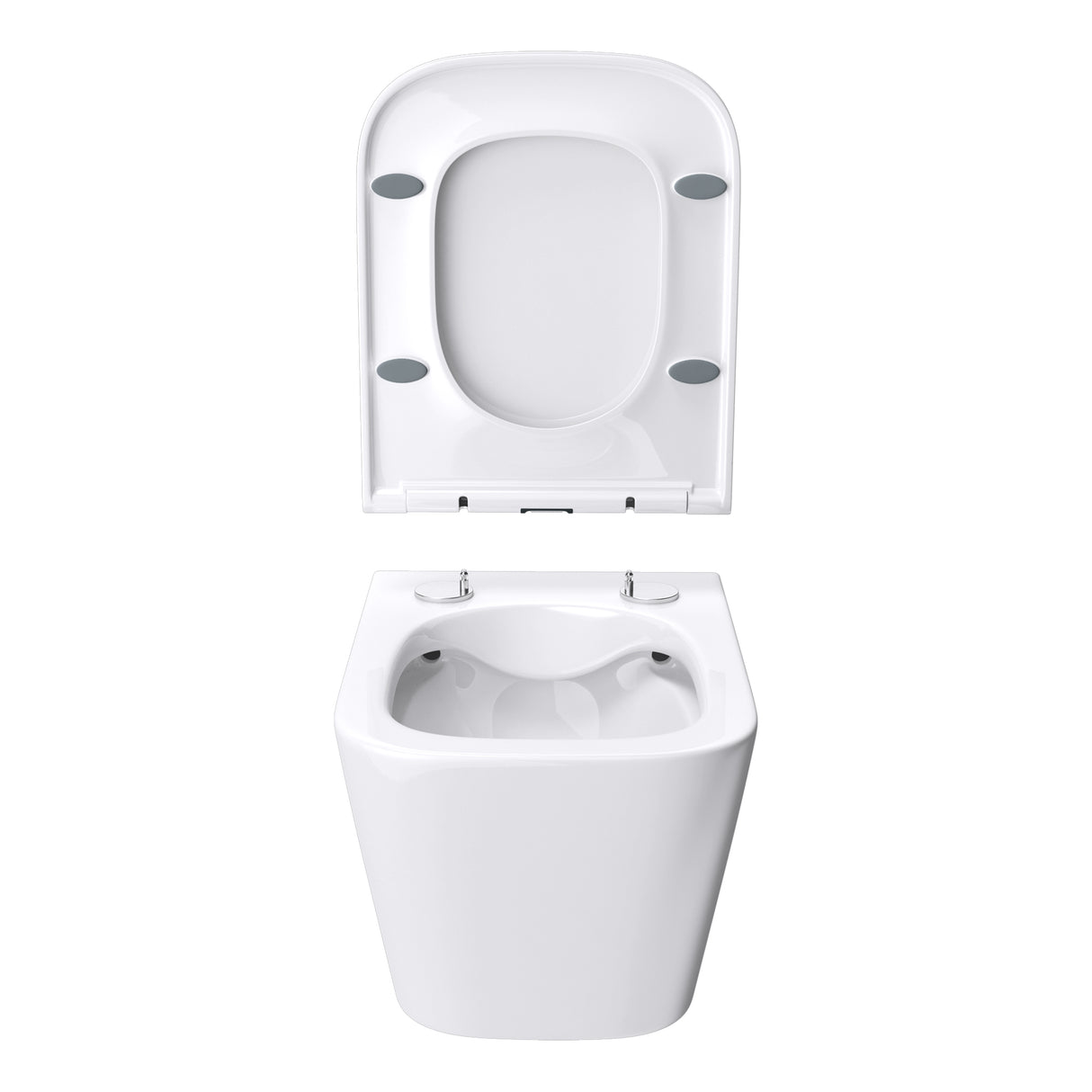 glasvilla Spülrandlos Wand WC schwarz Hänge WC + WC Sitz (mit Softclose) A112 NEU!!!