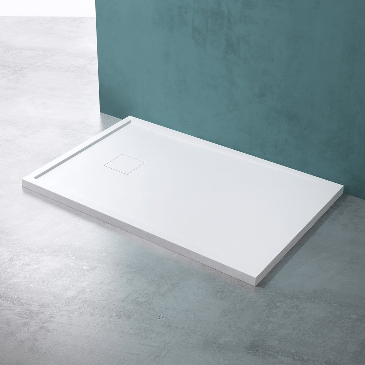 Receveur de douche Glasvilla en fonte minérale, receveur de douche ultra-plat antidérapant Geoma08