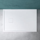 Receveur de douche Glasvilla en fonte minérale, receveur de douche ultra-plat antidérapant Geoma08