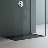 Receveur de douche Glasvilla en fonte minérale, receveur de douche ultra-plat antidérapant Geoma08