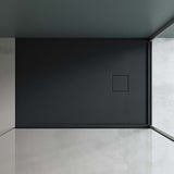 Receveur de douche Glasvilla en fonte minérale, receveur de douche ultra-plat antidérapant Geoma08