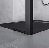 glasvilla Walk-In Duschwand für Dusche Duschabtrennung 8mm Klarglas ESG-Sicherheitsglas mit Nano Rechteckiger Stabilisator Bremen01K-Plus