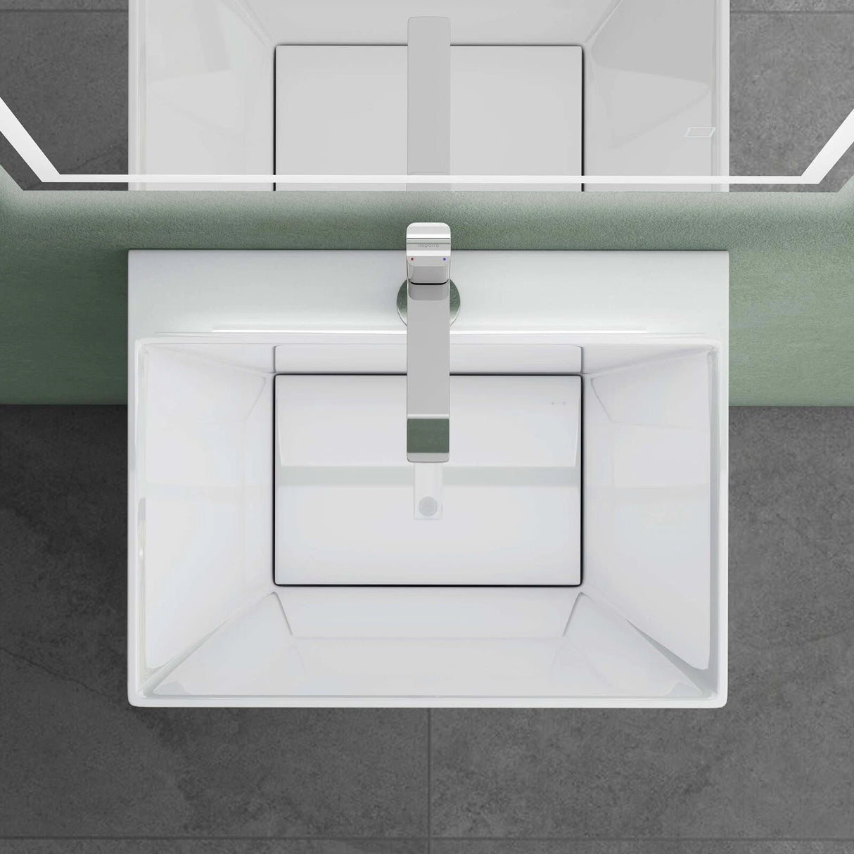 glasvilla Design Standwaschbecken freistehend Col40 weiß, aus Mineralguss, Waschtisch, BTH: 55x42x85cm