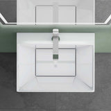 glasvilla Design Standwaschbecken freistehend Col40 weiß, aus Mineralguss, Waschtisch, BTH: 55x42x85cm