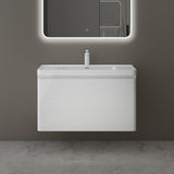 Ensemble de meubles de salle de bain Glasvilla avec meuble sous-vasque et tiroirs à fermeture amortie, y compris lavabo en fonte minérale Ancona 