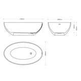 glasvilla Freistehende Badewanne Weiß matt Mineralguss Standbadewanne inkl. Nano-Versiegelung