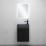 Ensemble de meubles de salle de bain Glasvilla, meuble de salle de bain avec meuble sous-vasque, lavabo anthracite mat et miroir de salle de bain LED, L x P x H 46 x 26 x 63 cm, Pise