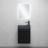Ensemble de meubles de salle de bain Glasvilla, meuble de salle de bain avec meuble sous-vasque, lavabo anthracite mat et miroir de salle de bain LED, L x P x H 46 x 26 x 63 cm, Pise