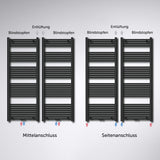 Radiateur de salle de bain Glasvilla Sèche-serviettes électrique pour électricité, raccordement latéral, radiateur tubulaire chauffage salle de bain RHE avec élément chauffant 02