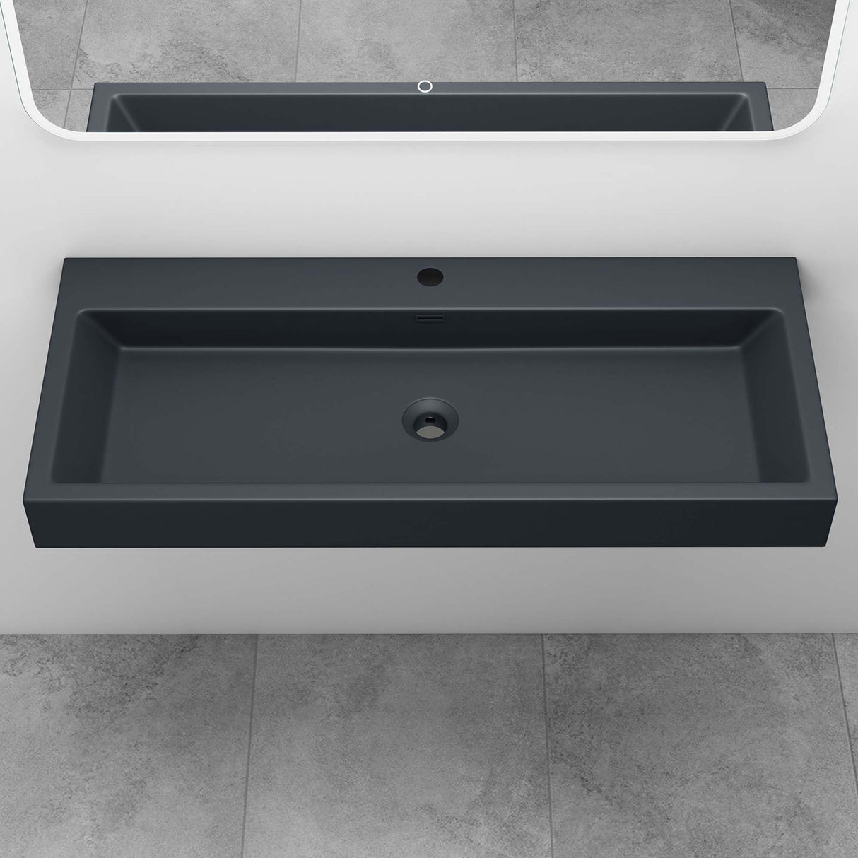 glasvilla Waschbecken Aufsatzwaschbecken Hängewaschbecken Waschschale Mineralguss Bad Eckig Col06