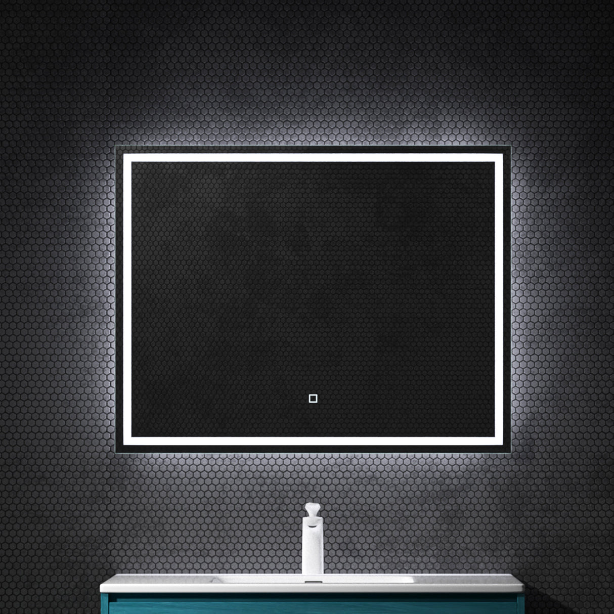 Miroir mural de salle de bain Glasvilla, miroir de salle de bain LED avec interrupteur tactile, revêtement antibuée [Classe énergétique F] 02