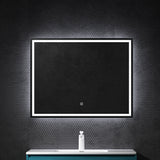 Miroir mural de salle de bain Glasvilla, miroir de salle de bain LED avec interrupteur tactile, revêtement antibuée [Classe énergétique F] 02