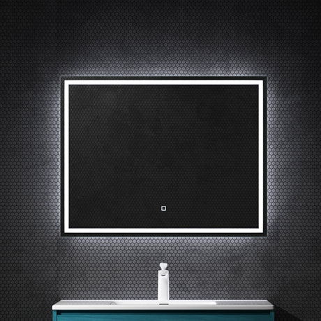 Miroir mural de salle de bain Glasvilla, miroir de salle de bain LED avec interrupteur tactile, revêtement antibuée [Classe énergétique F] 02