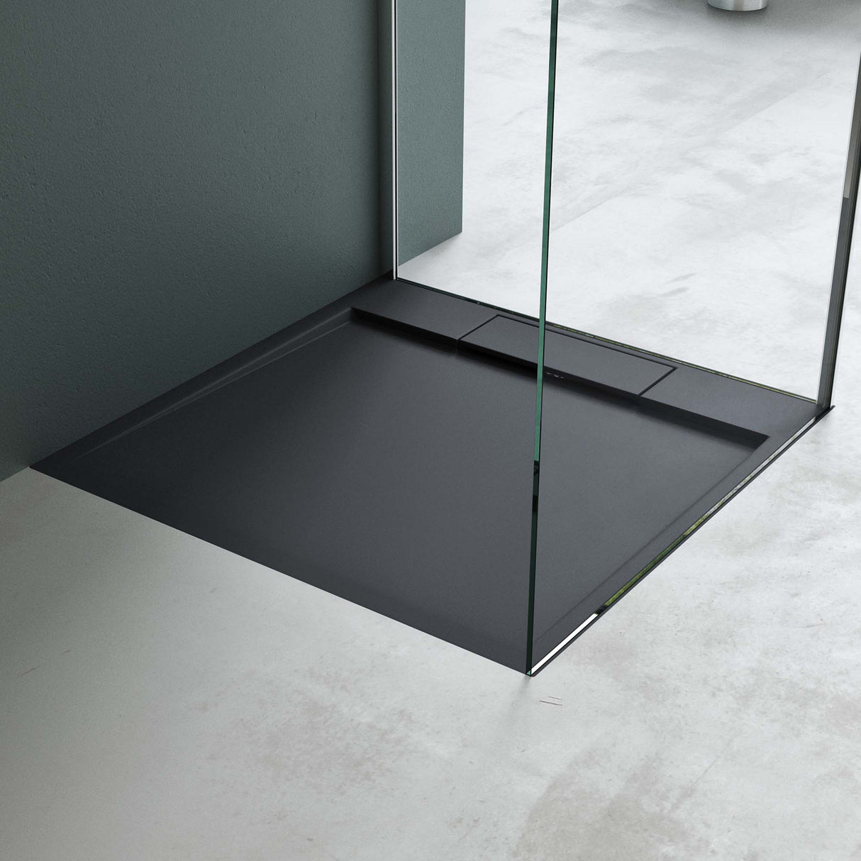 Receveur de douche en verre Villa Receveur de douche en fonte minérale Receveur carré en fonte minérale Geoma04
