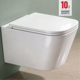 glasvilla Sanitari Bagno Sospeso in Ceramica, WC Sospeso senza Brida con Chiusura di Soft Close Aachen112