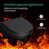 glasvilla Sanitari Bagno Sospeso in Ceramica WC Sospeso senza Brida con Chiusura di Soft Close