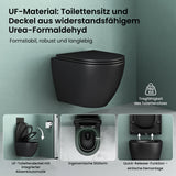 WC suspendu sans bride de rinçage glasvilla Noir WC suspendu sans bride de rinçage Toilette WC avec abattant Softclose Aachen179