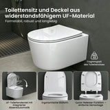 WC suspendu Glasvilla, sans bride, en céramique blanche, avec mécanisme de fermeture amortie