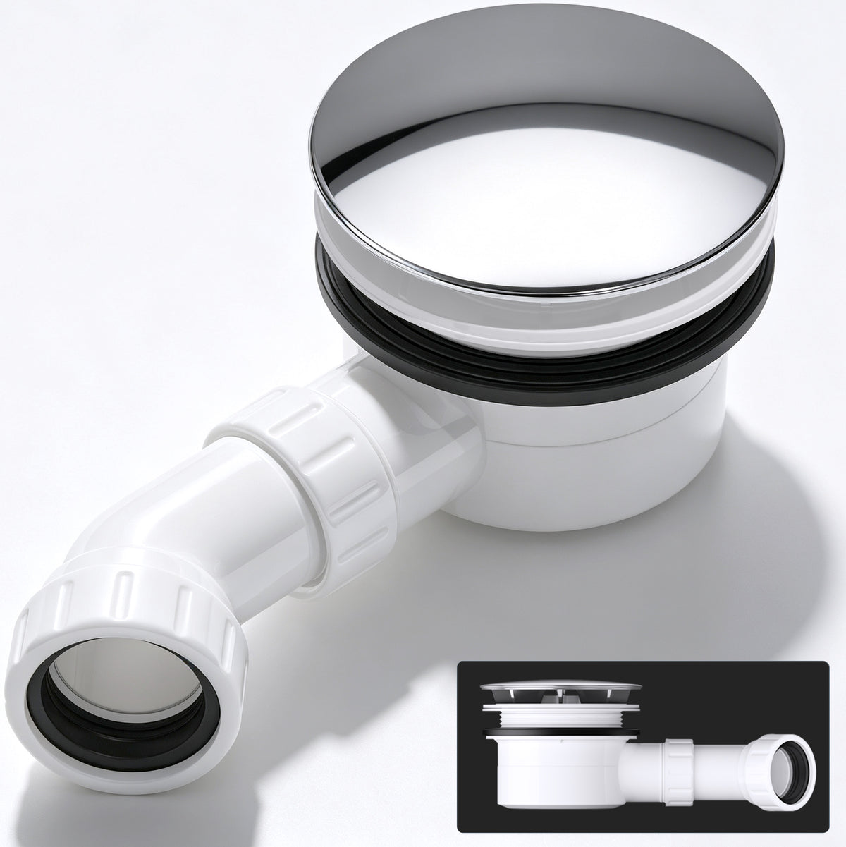 glasvilla Bonde de Douche pour Receveur de Douche Diamètre de la Douche 40 mm Trou d’Évacuation 90 mm AL001