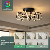 glasvilla Deckenlampe, dimmbar 3000-6400K,mit Fernbedienung | LED Deckenleuchte,112W Schwarz,Moderne,für Schlafzimmer, Wohnzimmer, Kinderzimmer Nuvora06