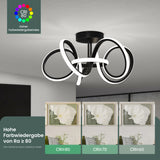 Glasvilla Design – Lámpara de techo LED negra con mando a distancia, regulable 3000–6400K, sin parpadeo (65W)