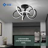 Glasvilla Design – Lámpara de techo LED negra con mando a distancia, regulable 3000–6400K, sin parpadeo (65W)