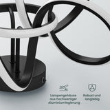 Glasvilla Design – Lámpara de techo LED negra con mando a distancia, regulable 3000–6400K, sin parpadeo (65W)