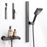 Système de douche Glasvilla avec pommeau de douche effet pluie, 3 jets, pommeau de douche réglable en hauteur avec bec inférieur en aluminium, système de douche 10
