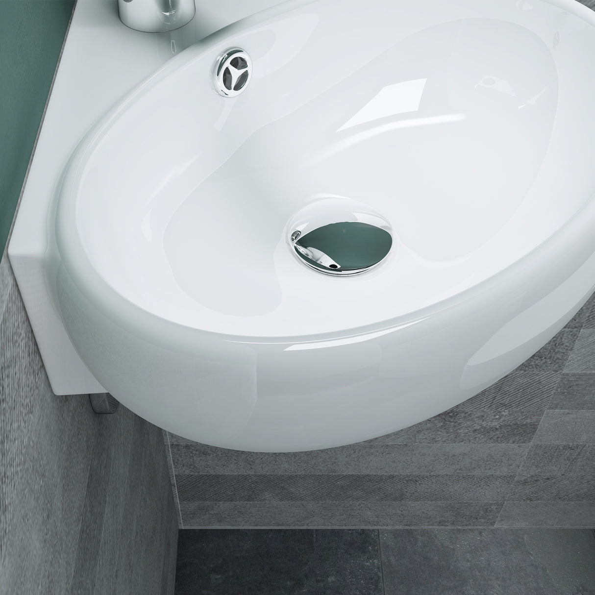 glasvilla Waschbecken Aufsatzwaschbecken Hängewaschbecken Klein Waschschale aus Keramik Weiß mit Nano-Beschichtung für das Badezimmer und Gäste-WC Brüssel002