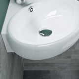 glasvilla Waschbecken Aufsatzwaschbecken Hängewaschbecken Klein Waschschale aus Keramik Weiß mit Nano-Beschichtung für das Badezimmer und Gäste-WC Brüssel002