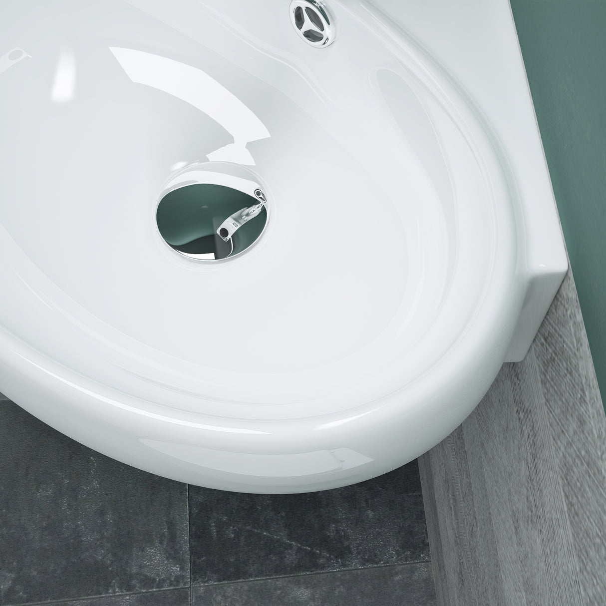 glasvilla Waschbecken Aufsatzwaschbecken Hängewaschbecken Klein Waschschale aus Keramik Weiß mit Nano-Beschichtung für das Badezimmer und Gäste-WC Brüssel002