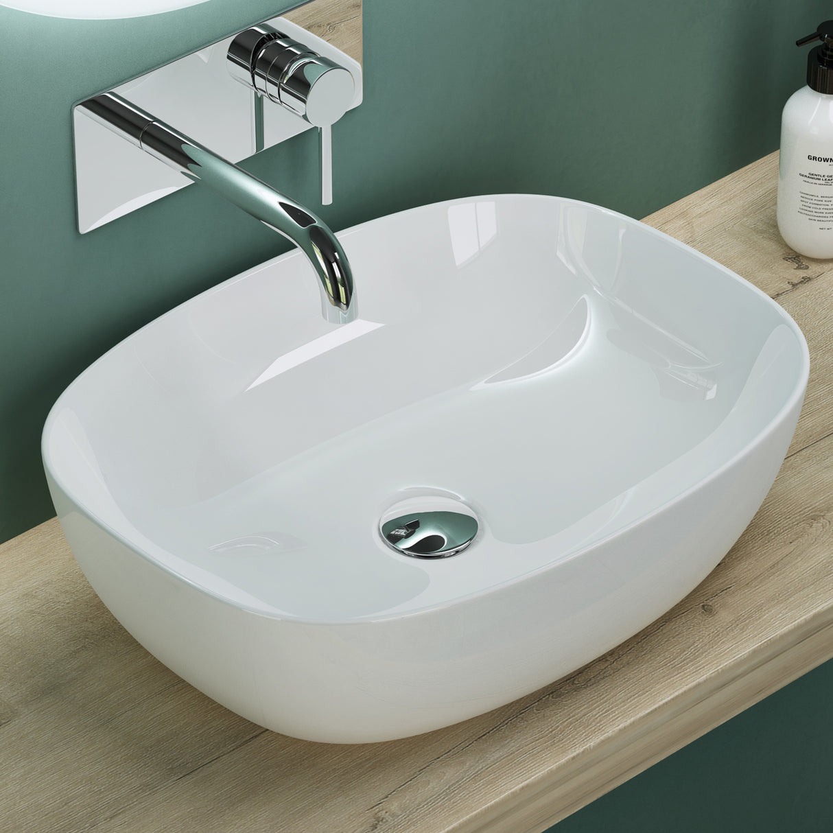 glasvilla Aufsatzwaschbecken Waschschale Waschbecken aus Keramik mit Nano-Beschichtung/Lotus-Effekt Brüssel104