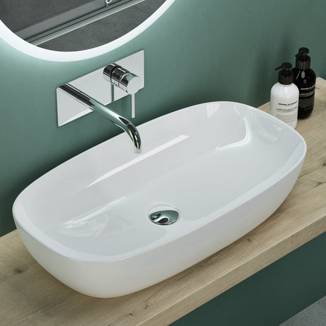 glasvilla Aufsatzwaschbecken Waschschale Waschbecken aus Keramik mit Nano-Beschichtung/Lotus-Effekt Brüssel104