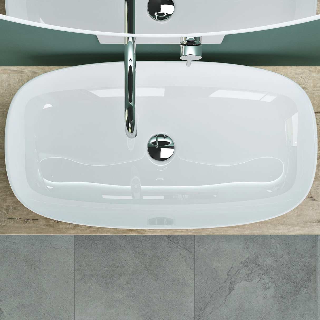 glasvilla Aufsatzwaschbecken Waschschale Waschbecken aus Keramik mit Nano-Beschichtung/Lotus-Effekt Brüssel104
