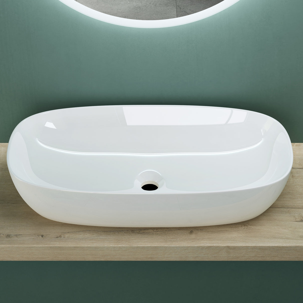 glasvilla Aufsatzwaschbecken Waschschale Waschbecken aus Keramik mit Nano-Beschichtung/Lotus-Effekt Brüssel104