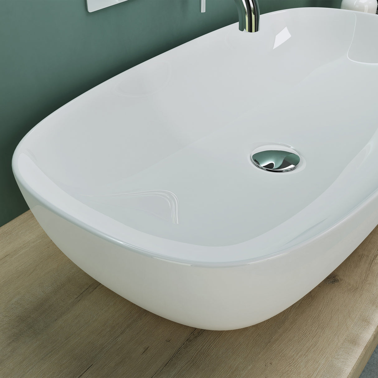 glasvilla Aufsatzwaschbecken Waschschale Waschbecken aus Keramik mit Nano-Beschichtung/Lotus-Effekt Brüssel104
