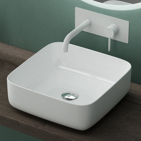 glasvilla Waschbecken Aufsatzwaschbecken Waschtisch aus Keramik in Weiß rechteckig mit Nano-Beschichtung/Lotus-Effekt Brüssel106