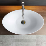 glasvilla Waschbecken Aufsatzwaschbecken Oval aus Keramik 59x38cm Waschschale Waschtisch mit Nano-Beschichtung Brüssel818