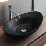 glasvilla Waschbecken Aufsatzwaschbecken Oval aus Keramik 59x38cm Waschschale Waschtisch mit Nano-Beschichtung Brüssel818