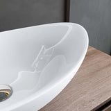 glasvilla Waschbecken Aufsatzwaschbecken Oval aus Keramik 59x38cm Waschschale Waschtisch mit Nano-Beschichtung Brüssel818