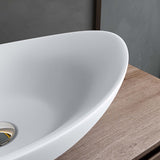 glasvilla Waschbecken Aufsatzwaschbecken Oval aus Keramik 59x38cm Waschschale Waschtisch mit Nano-Beschichtung Brüssel818