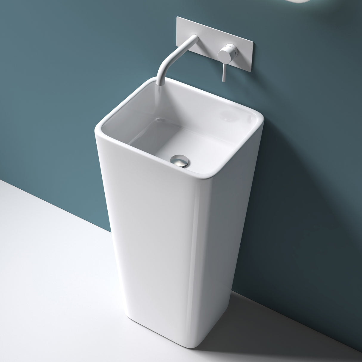 glasvilla Design Standwaschbecken freistehend Col31 aus Mineralguss Waschtisch BTH: 40x35x82cm