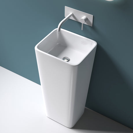 glasvilla Design Standwaschbecken freistehend Col31 aus Mineralguss Waschtisch BTH: 40x35x82cm