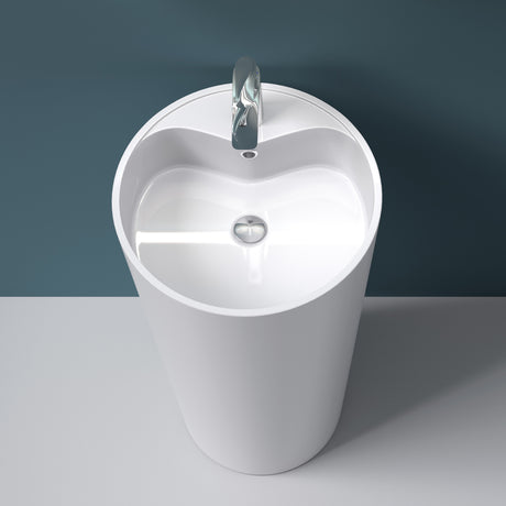 glasvilla Design Standwaschbecken aus Mineralguss Waschbecken Standwaschtisch Waschtisch Waschplatz Col35