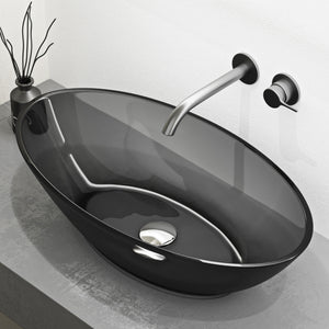 glasvilla Waschbecken Aufsatzwaschbecken aus Kunstharz Waschschale Handwaschbecken Oval 63x34x17cm ohne Hahnloch und Überlauf Coloria02