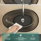 glasvilla Waschbecken Aufsatzwaschbecken aus Kunstharz Waschschale Handwaschbecken Oval 60x36x14cm ohne Hahnloch und Überlauf Coloria04