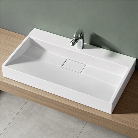 Lavabo Glasvilla Col19 Mineralguss moderno con válvula incluida