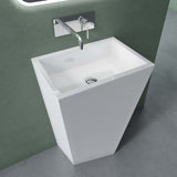 glasvilla Design Standwaschbecken freistehend Col38 weiß, aus Mineralguss, Waschtisch, BTH: 60x42x90cm