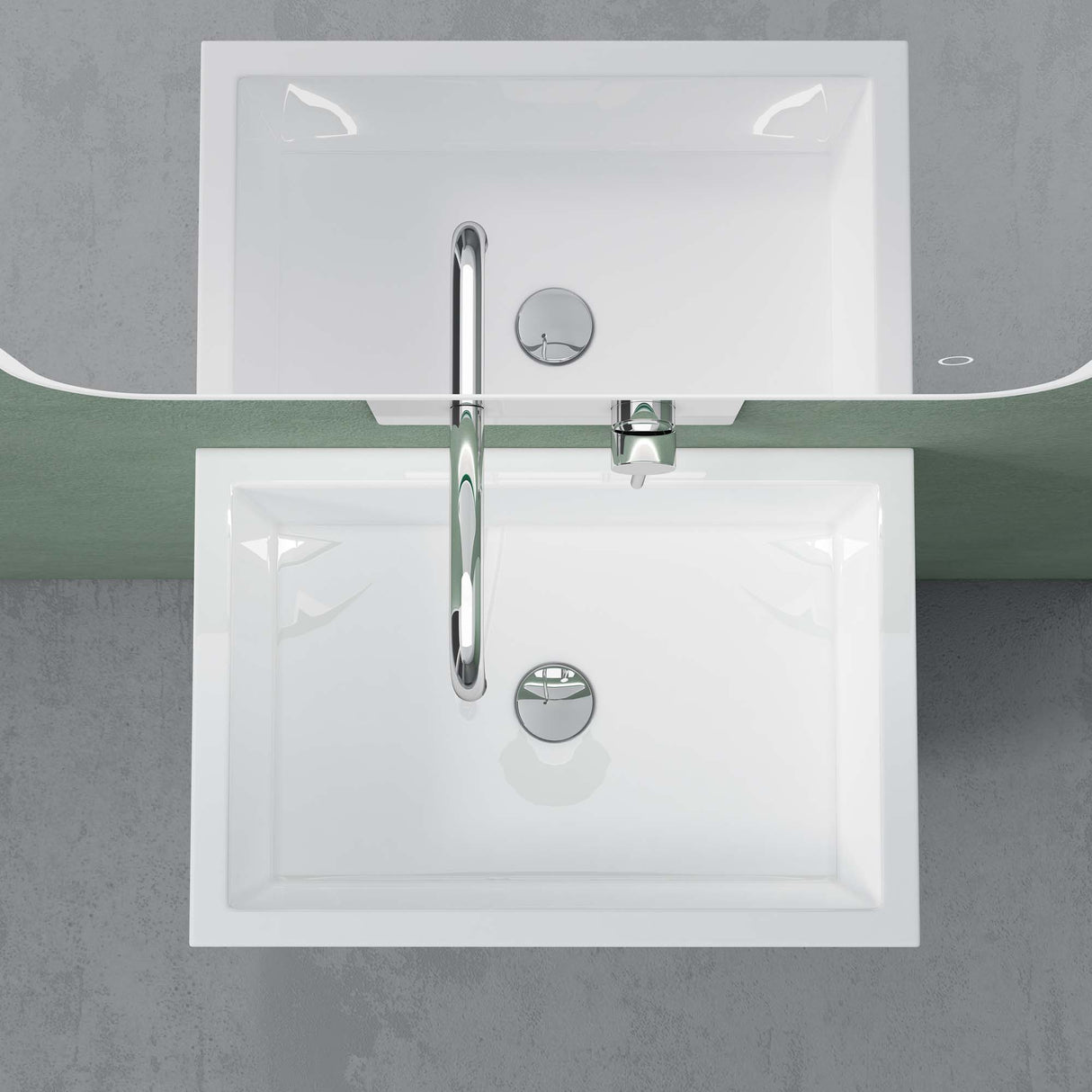 glasvilla Design Standwaschbecken freistehend Col38 weiß, aus Mineralguss, Waschtisch, BTH: 60x42x90cm
